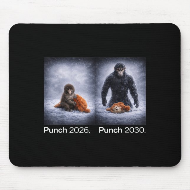 Mousepad design engraçado de animal meme de macaco fofo (Frente)