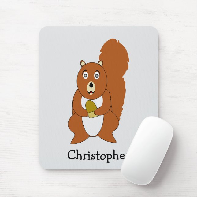 Mousepad Design Esquilo Vermelho (Com mouse)