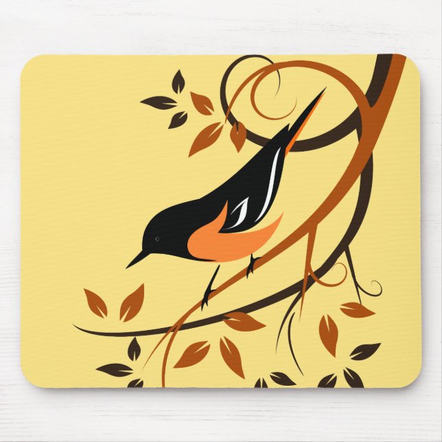 Mousepad Design Estilizado de Pássaro do Oriole de Baltimor (Frente)