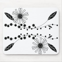 Design Floral Branco e Preto