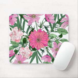 Mousepad design floral de jardim boho chic