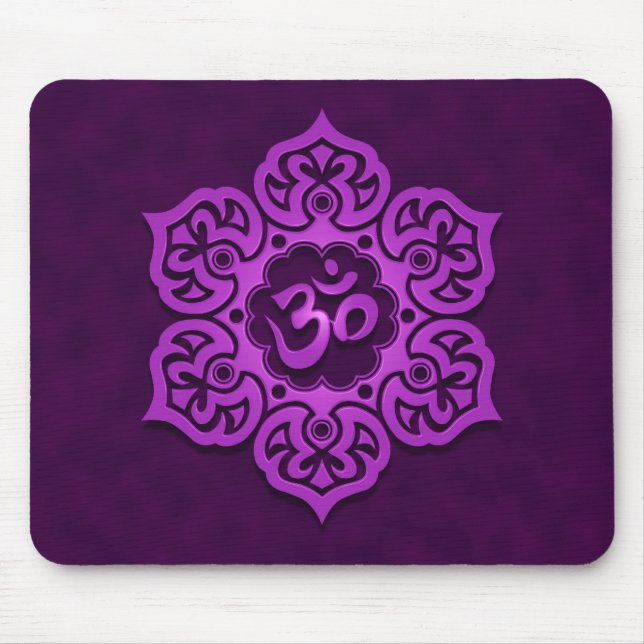 Mousepad Design floral do ohm (roxo) (Frente)