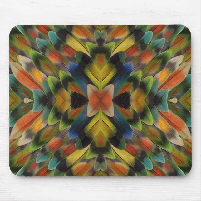 Mousepad Design Fractal das Penas do Lovebird (Frente)