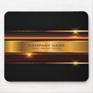 Mousepad Design geométrica escura e dourada