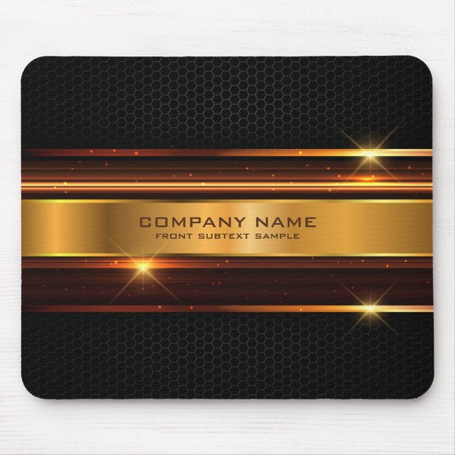 Mousepad Design geométrica escura e dourada (Frente)