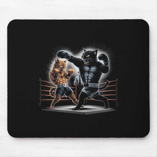 Mousepad Design Gráfico Boxing Boxings Gatinho (Frente)