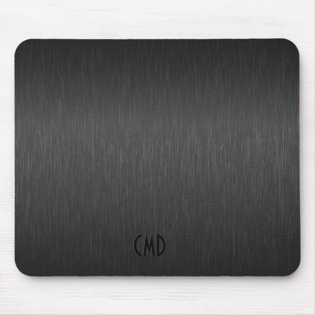 Mousepad Design Metálico Preto - Olho de alumínio escovado (Frente)