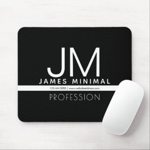 Mousepad Design Minimalista Profissional Moderno Preto e