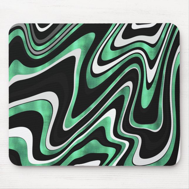 Mousepad Design Moderno das Linhas Verdes Verdes Pretas (Frente)