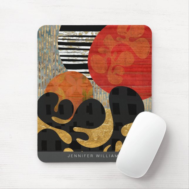 Mousepad Design moderno do abstrato customizável do nome (Com mouse)