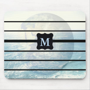 Mousepad Design monograma do oceano terrestre