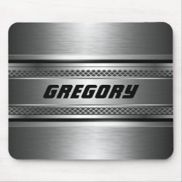 Mousepad Design Monogramas de Faux prata Masculina