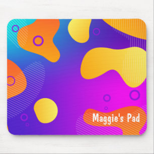 Mousepad Design Neon Abstract Com Nome
