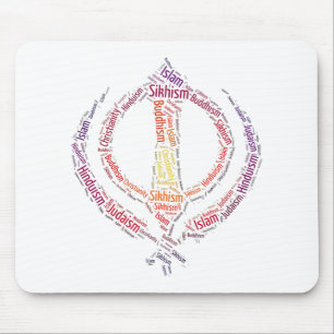 Mousepad Design original do símbolo do khanda do sikh
