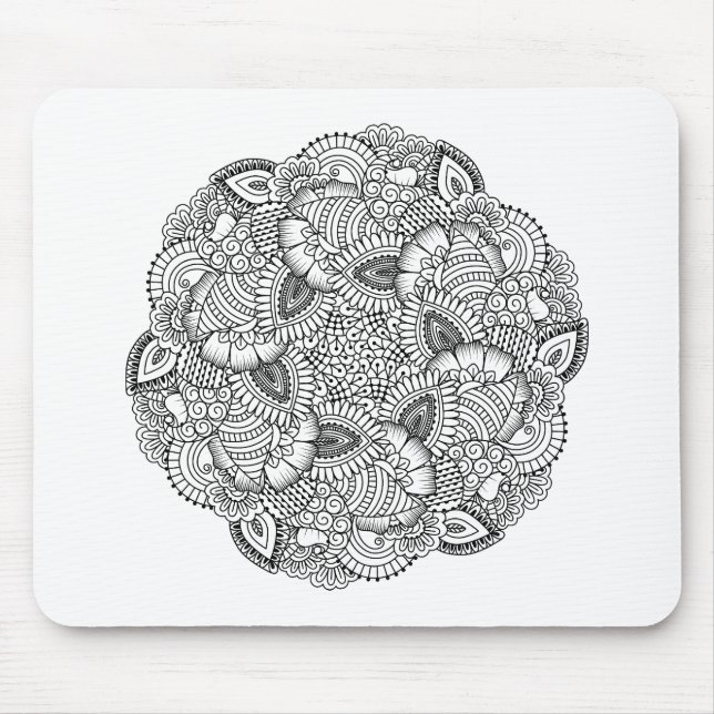 Mousepad Design redondo do Doodle (Frente)