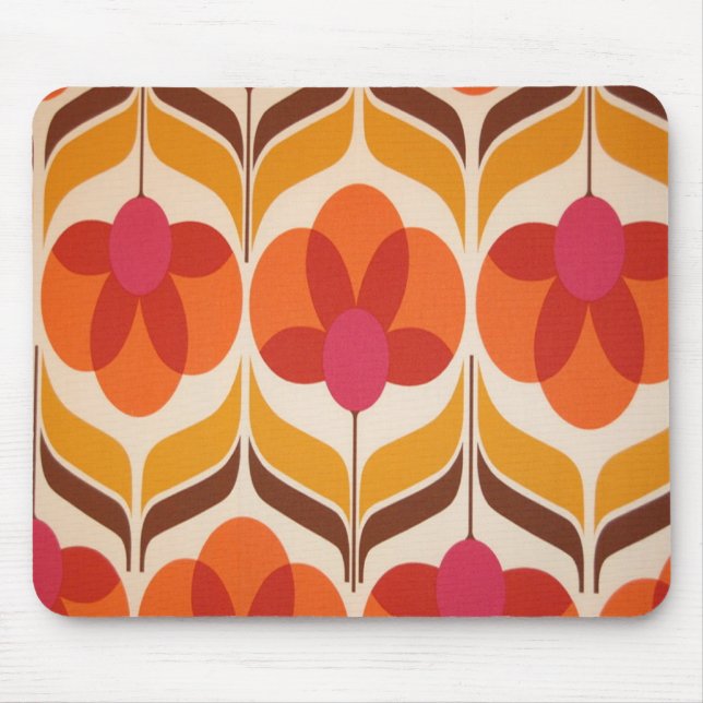 Mousepad Design retro da flor (Frente)
