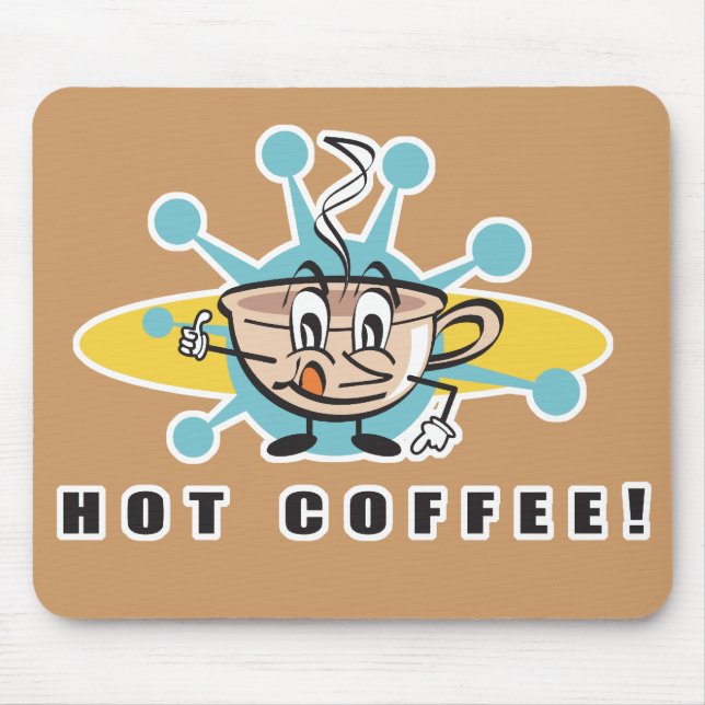 Mousepad design retrô de café quente (Frente)