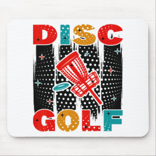 Mousepad Design Retro de Disc Golf Esboço Vintage de Disc G