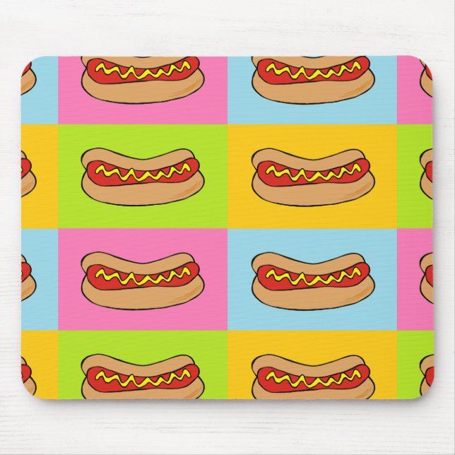 Mousepad design telhado cachorros quentes (Frente)