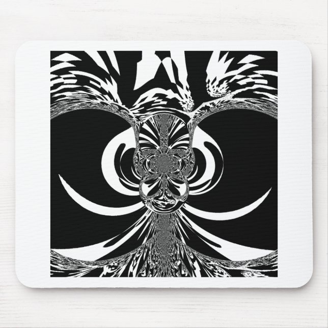Mousepad Design urbano único clássico preto e branco (Frente)