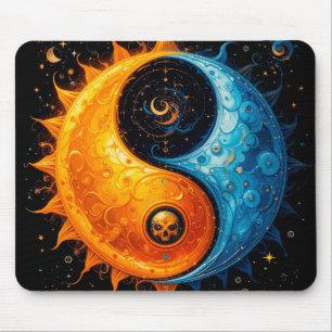 Mousepad Design Yin Yang Representando Sol e Lua