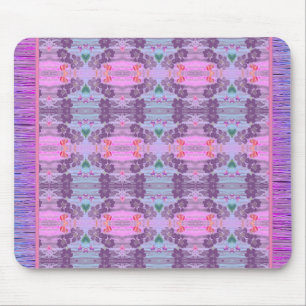 Mousepad Designer De Padrões Flores Rosa E Roxo