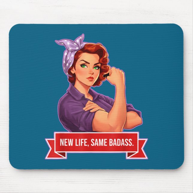 Mousepad Designo de Empoderamento Feminino Vida Mesmo Badas (Frente)