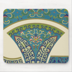 Mousepad Designs orientais azuis com caras sorridentes