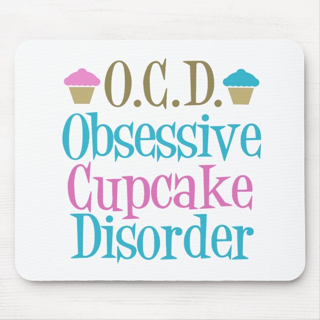Mousepad Desordem obsessiva do cupcake (Frente)