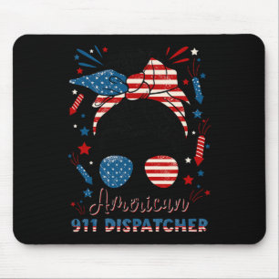 Mousepad Despachante do 4 de Julho 911 Bandeira Americana O