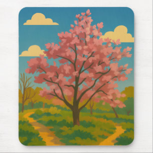 Mousepad Despertar primavera - Paisagem de Árvore em Sangue