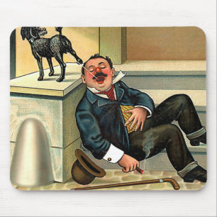 Mousepad DESPERTAR RUDE - arte do cão do vintage