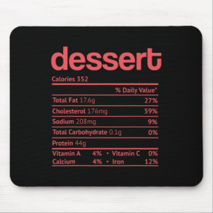 Mousepad Dessert Nutrition Fact Engraçado Ação de Graças Ch