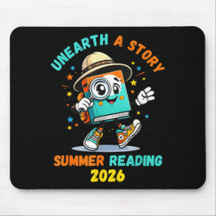Mousepad Desvendar uma história engraçada biblioteca verão