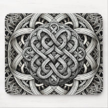 Detaillierte Schwarz-Weißer keltischer Knoten 0001