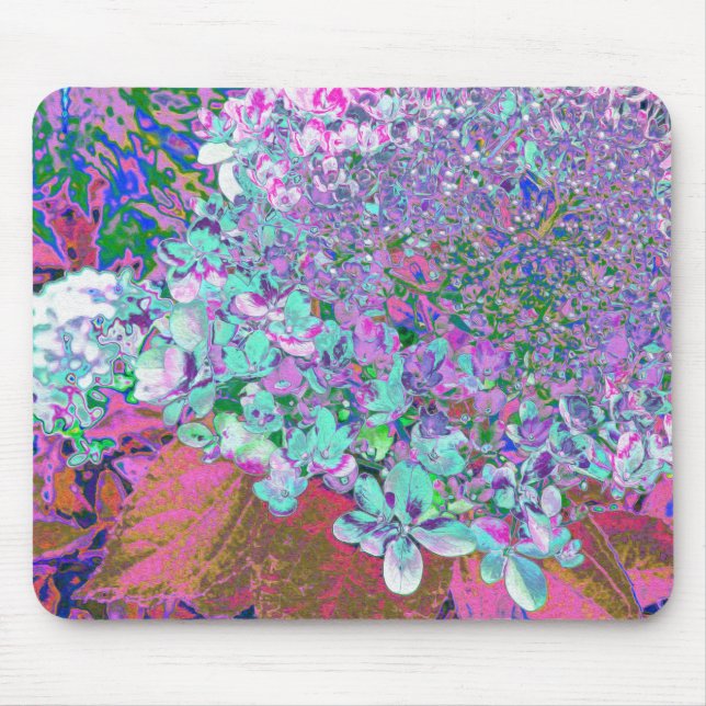 Mousepad Detalhe de Aqua Elegante e Hydrangea de luz do Lim (Frente)