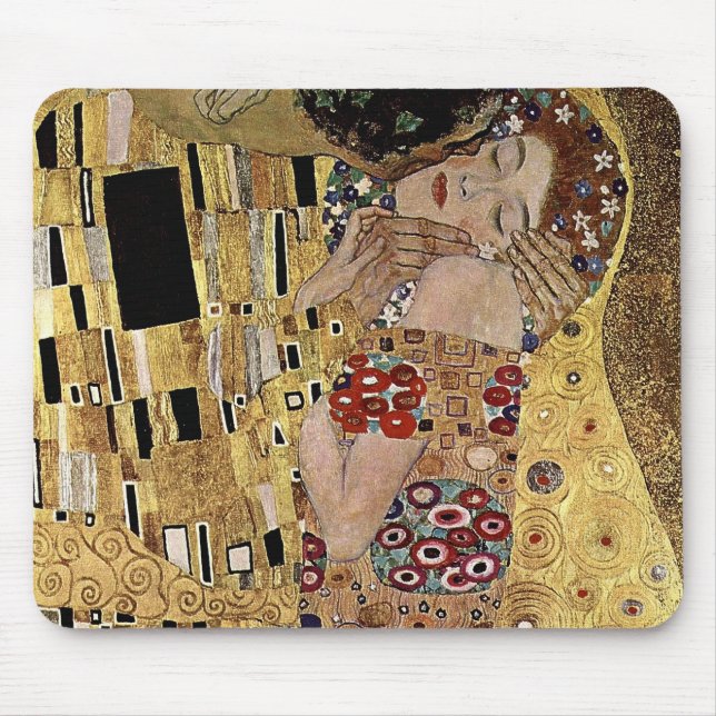 Mousepad Detalhe do Beijo de Gustav Klimt (cerca de 1908) (Frente)