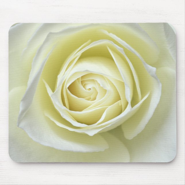 Mousepad Detalhes aproximados de rosa branca (Frente)