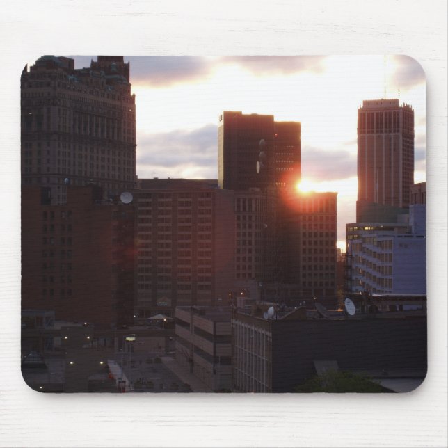 Mousepad Detroit Skyline Early da Manhã (Frente)
