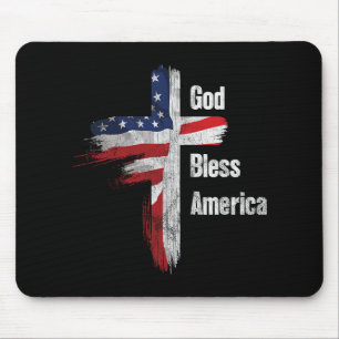 Mousepad Deus Abençoe a América 4 de Julho Patriota Cristão