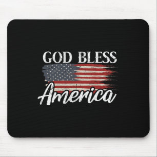 Mousepad Deus Abençoe a América 4 de Julho Patriótico EUA