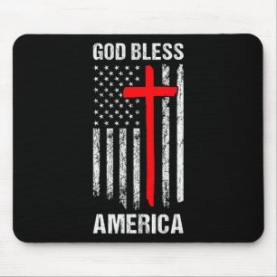 Mousepad Deus Abençoe a América Quatro de Julho Patriota Cr