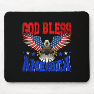 Mousepad Deus abençoe a bandeira da águia americana 4 de ju