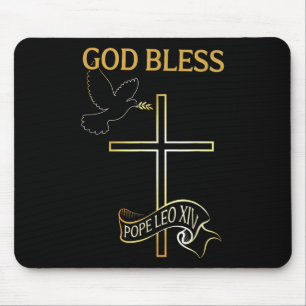 Mousepad Deus abençoe Leo Xiv Vintage Christian