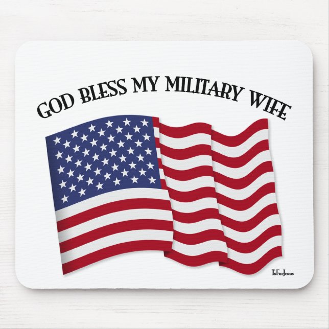 Mousepad DEUS ABENÇOE MINHA ESPOSA MILITAR com bandeira dos (Frente)