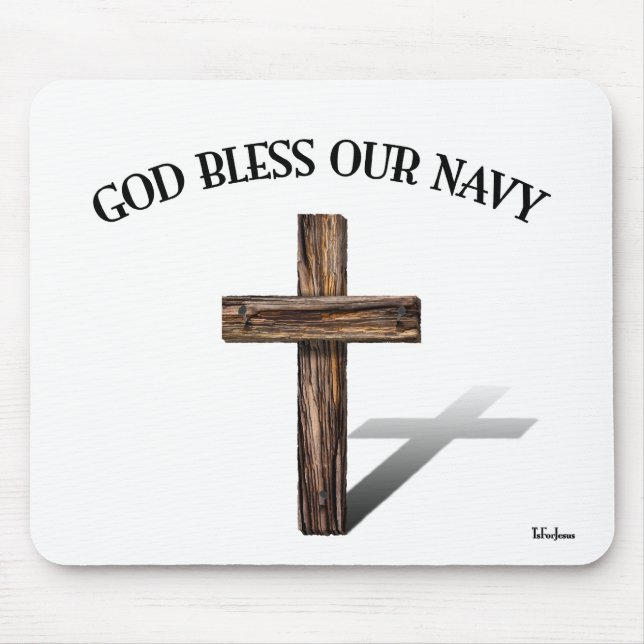 Mousepad DEUS ABENÇOE NOSSA MARINHA com cruz robusta (Frente)
