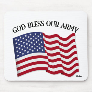 Mousepad DEUS ABENÇOE NOSSO EXÉRCITO com bandeira dos EUA