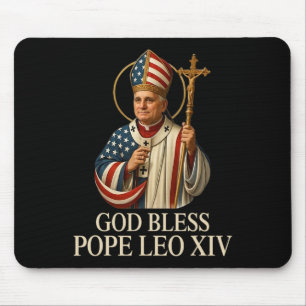 Mousepad Deus abençoe Novo Papa Leo Xiv Igreja Católica Fé