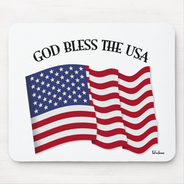 Mousepad DEUS ABENÇOE OS EUA com a bandeira dos EUA (Frente)