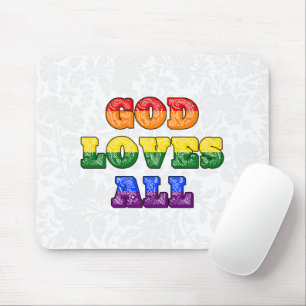 Mousepad "Deus Ama a Todos" Orgulho Gay/LGBTQIA+/Queer Cris